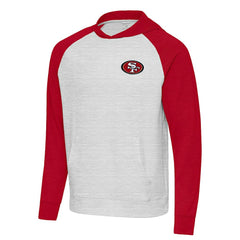 San Francisco 49ers Antigua Urgent Pullover Hoodie Scarlet/Gray - NFL