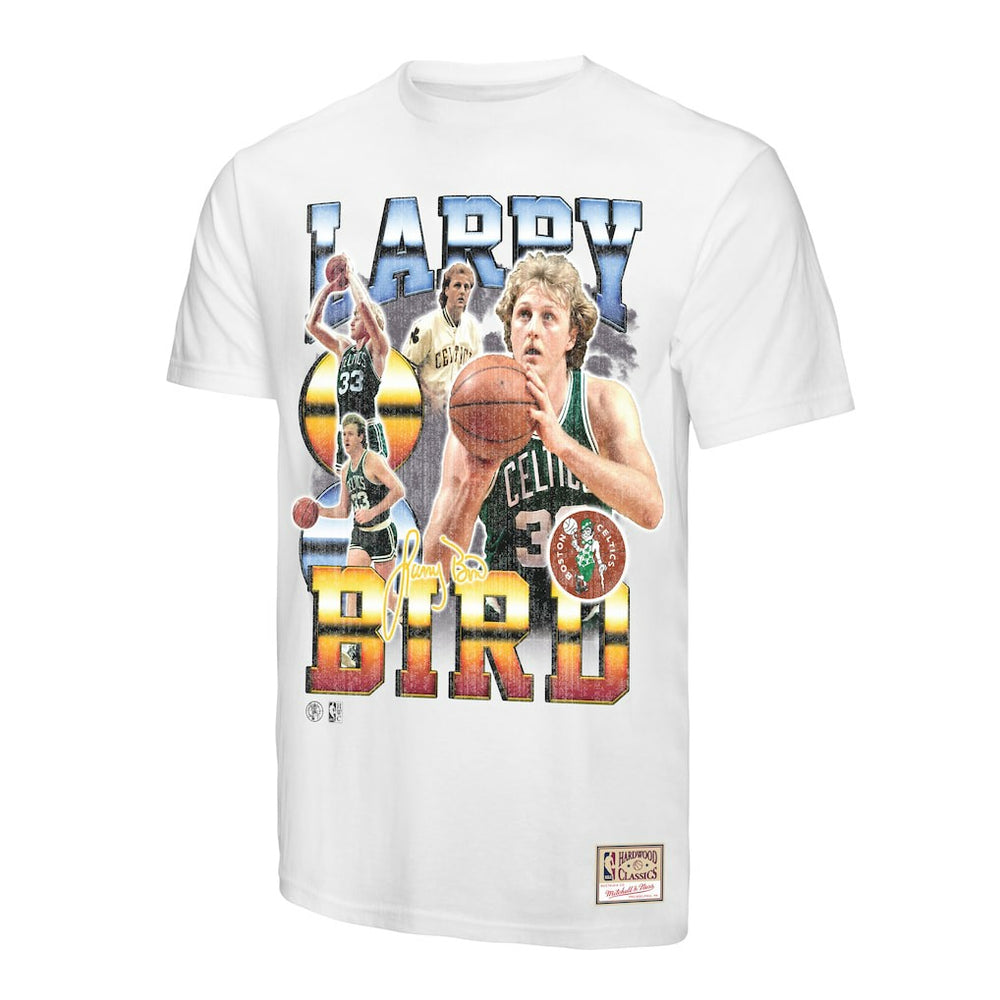 Mitchell & Ness - Larry Bird Boston Celtics Commemorative Collage T-Shirt - White