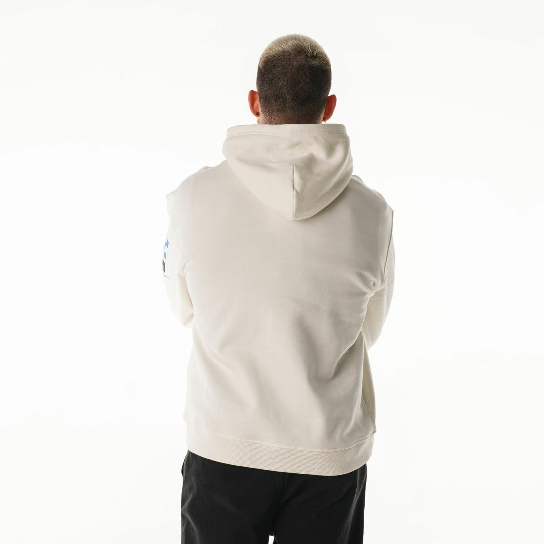 Detroit Lions The Wild Collective Unisex Stacked Graphic Sleeve Fleece Hoodie Cream - NFL