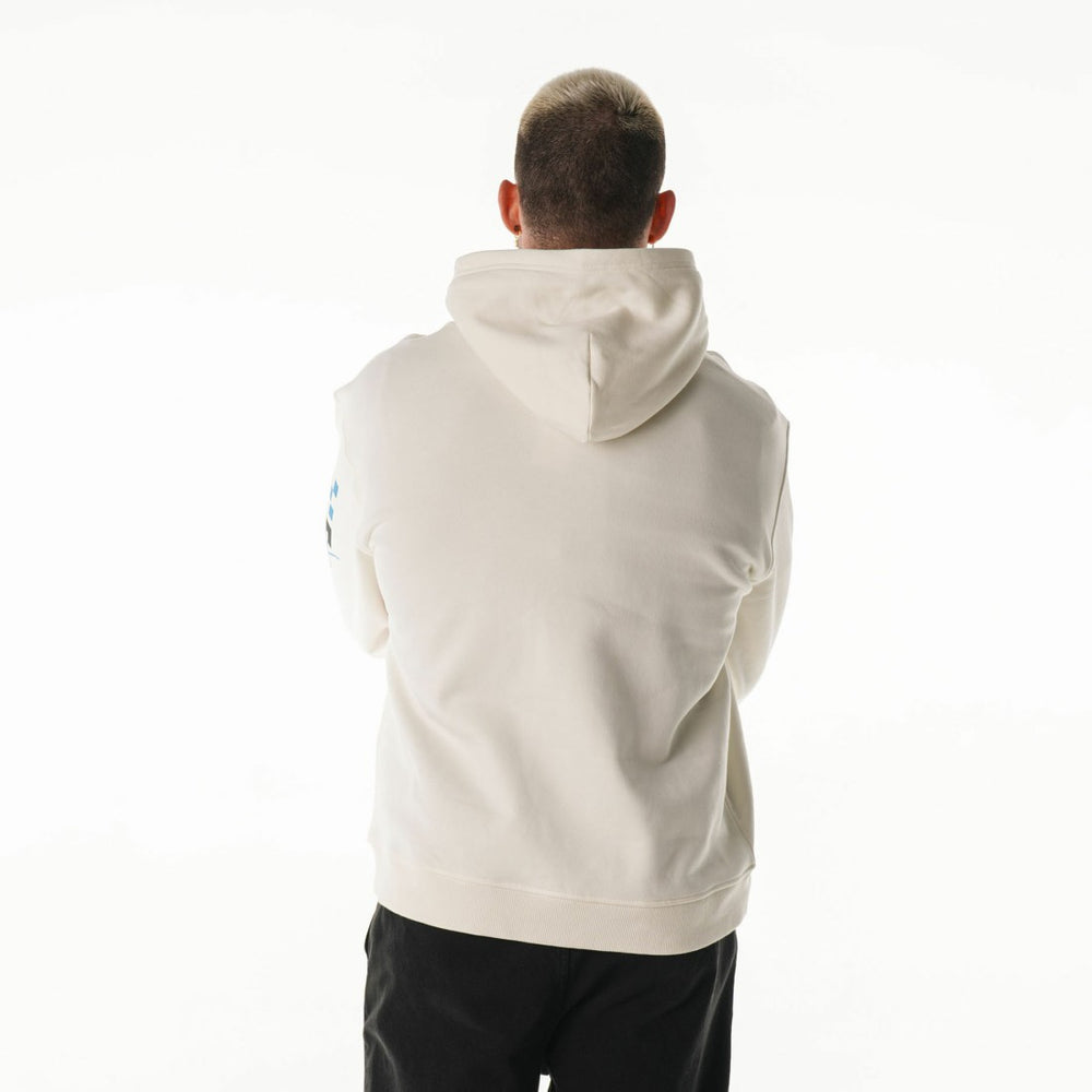 Detroit Lions The Wild Collective Unisex Stacked Graphic Sleeve Fleece Hoodie Cream - NFL
