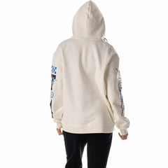Detroit Lions The Wild Collective Unisex Stacked Graphic Sleeve Fleece Hoodie Cream - NFL