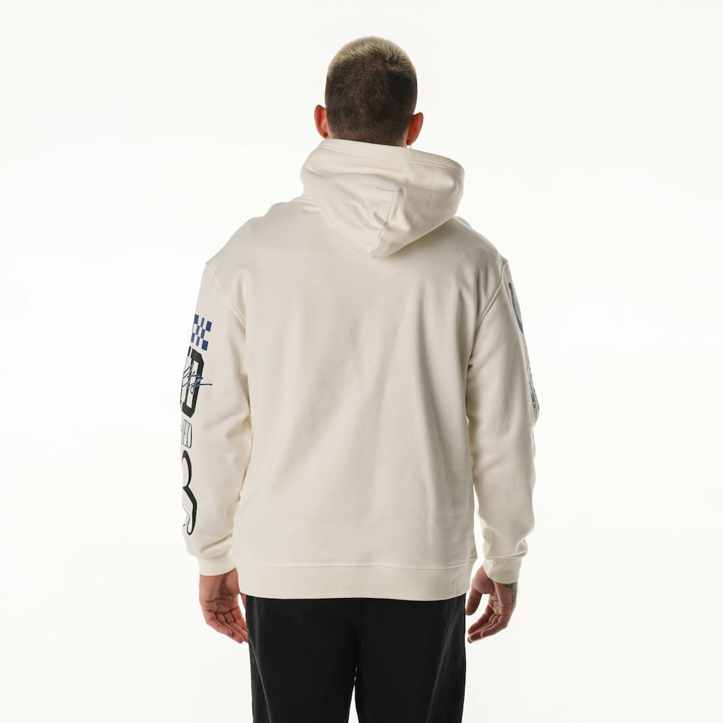 Indianapolis Colts The Wild Collective Unisex Stacked Graphic Sleeve Fleece Hoodie Cream - NFL