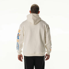 Los Angeles Chargers The Wild Collective Unisex Stacked Graphic Sleeve Fleece Hoodie Cream - NFL