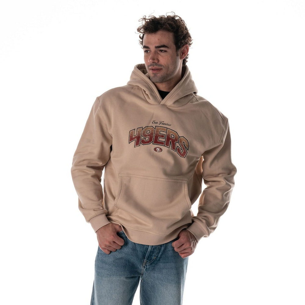 San Francisco 49ers The Wild Collective Unisex Oversized Graphic Fleece Hoodie Tan - NFL