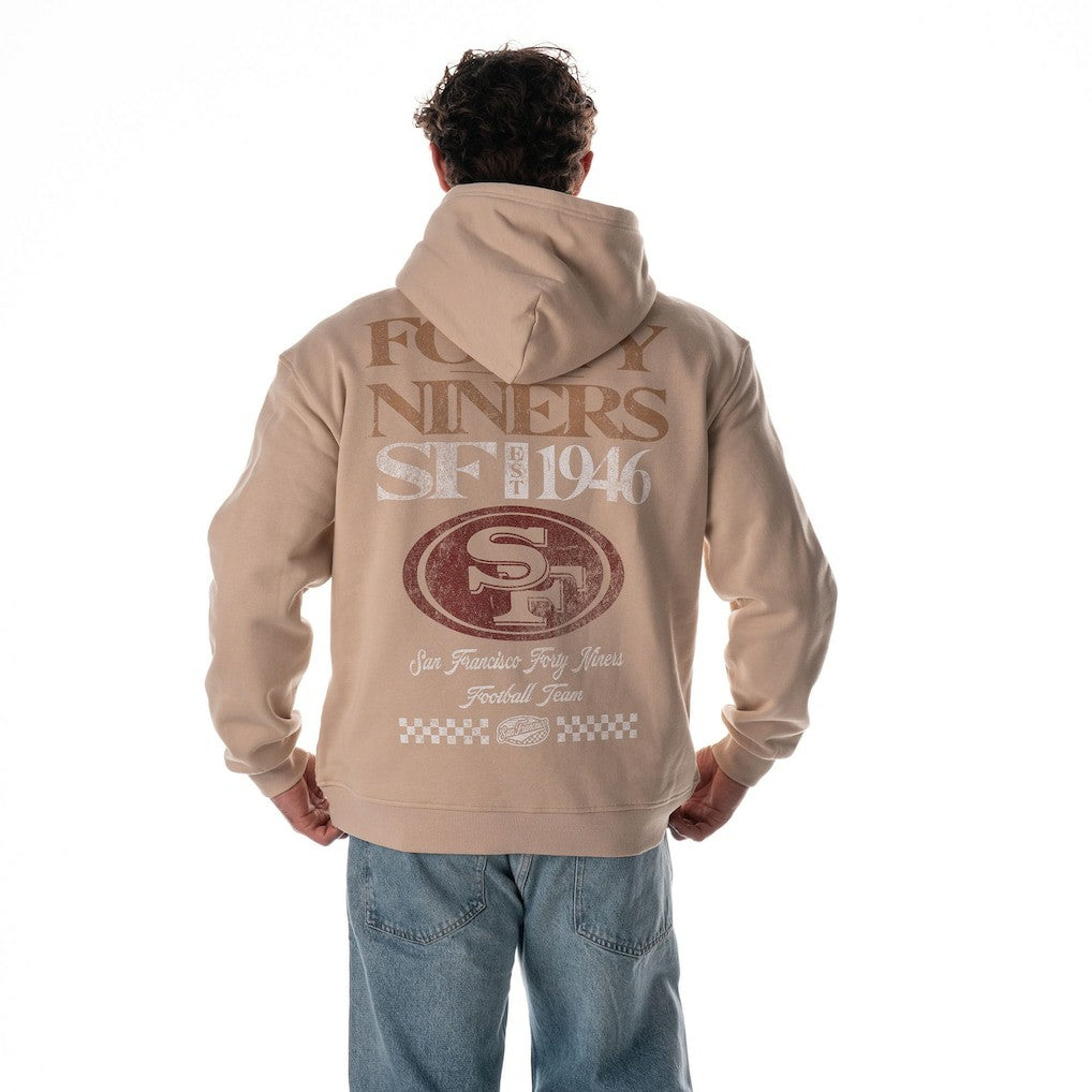 San Francisco 49ers The Wild Collective Unisex Oversized Graphic Fleece Hoodie Tan - NFL