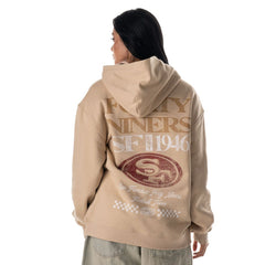 San Francisco 49ers The Wild Collective Unisex Oversized Graphic Fleece Hoodie Tan - NFL