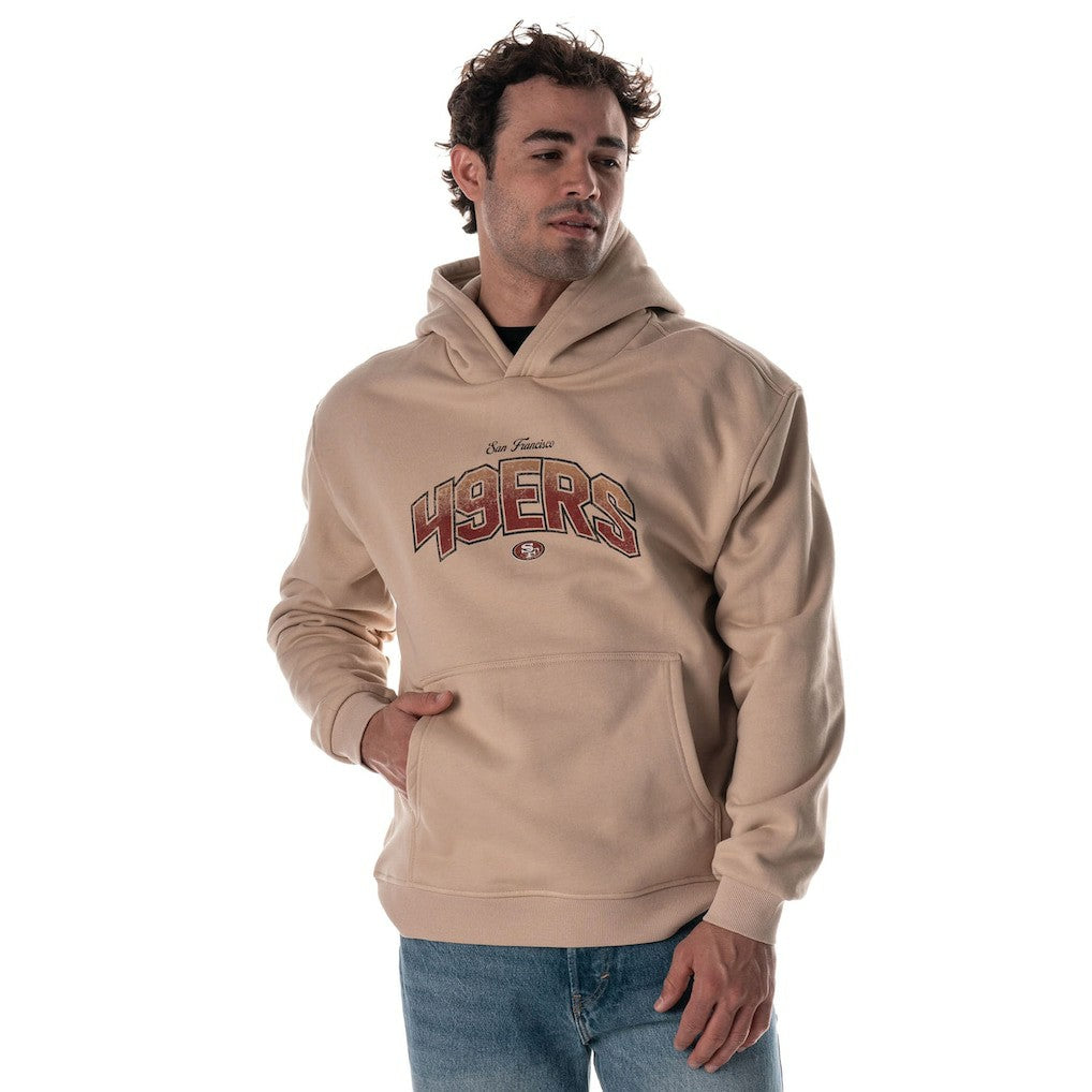 San Francisco 49ers The Wild Collective Unisex Oversized Graphic Fleece Hoodie Tan - NFL