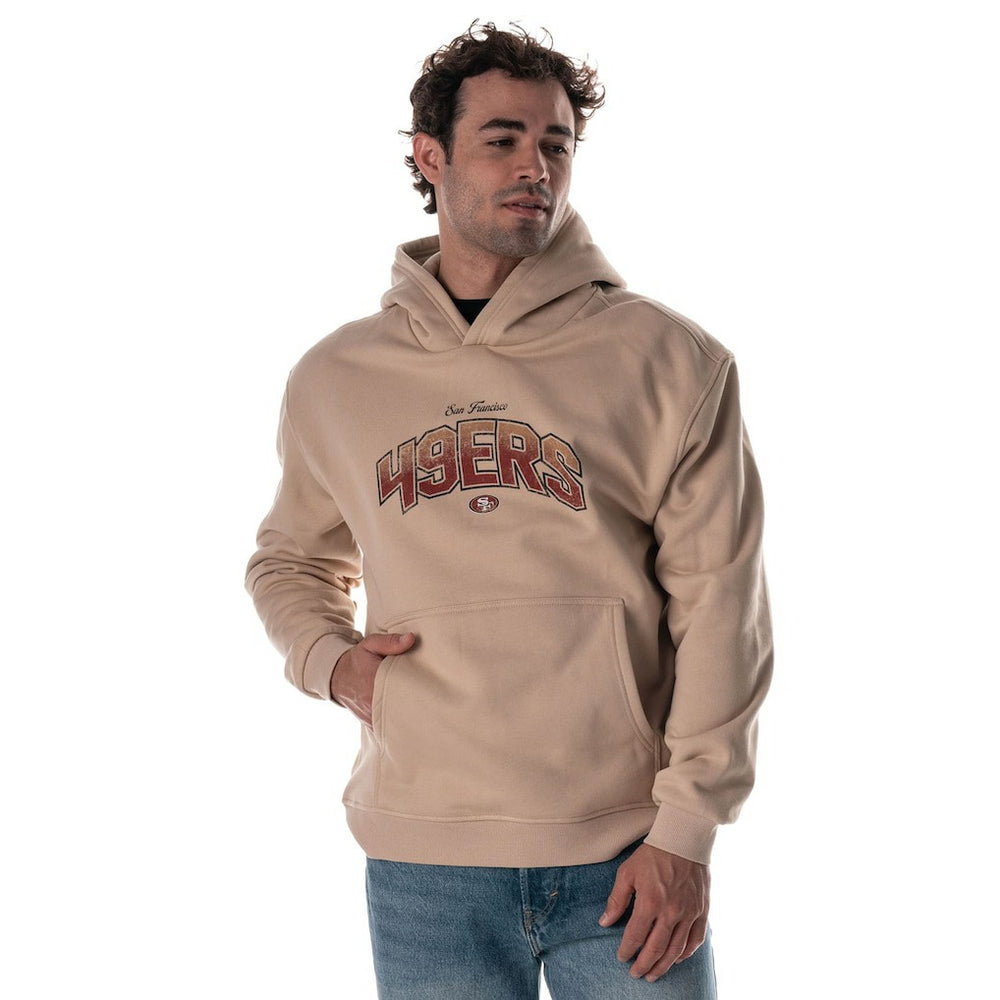 San Francisco 49ers The Wild Collective Unisex Oversized Graphic Fleece Hoodie Tan - NFL
