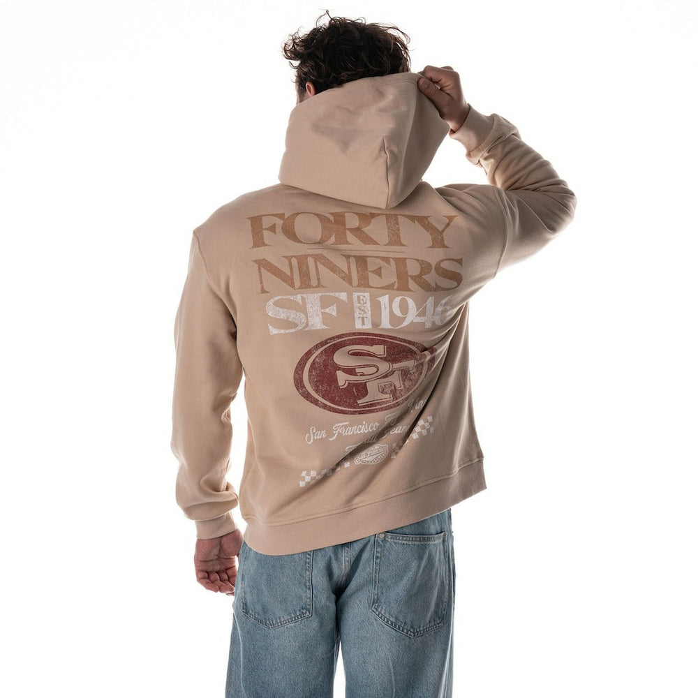 San Francisco 49ers The Wild Collective Unisex Oversized Graphic Fleece Hoodie Tan - NFL