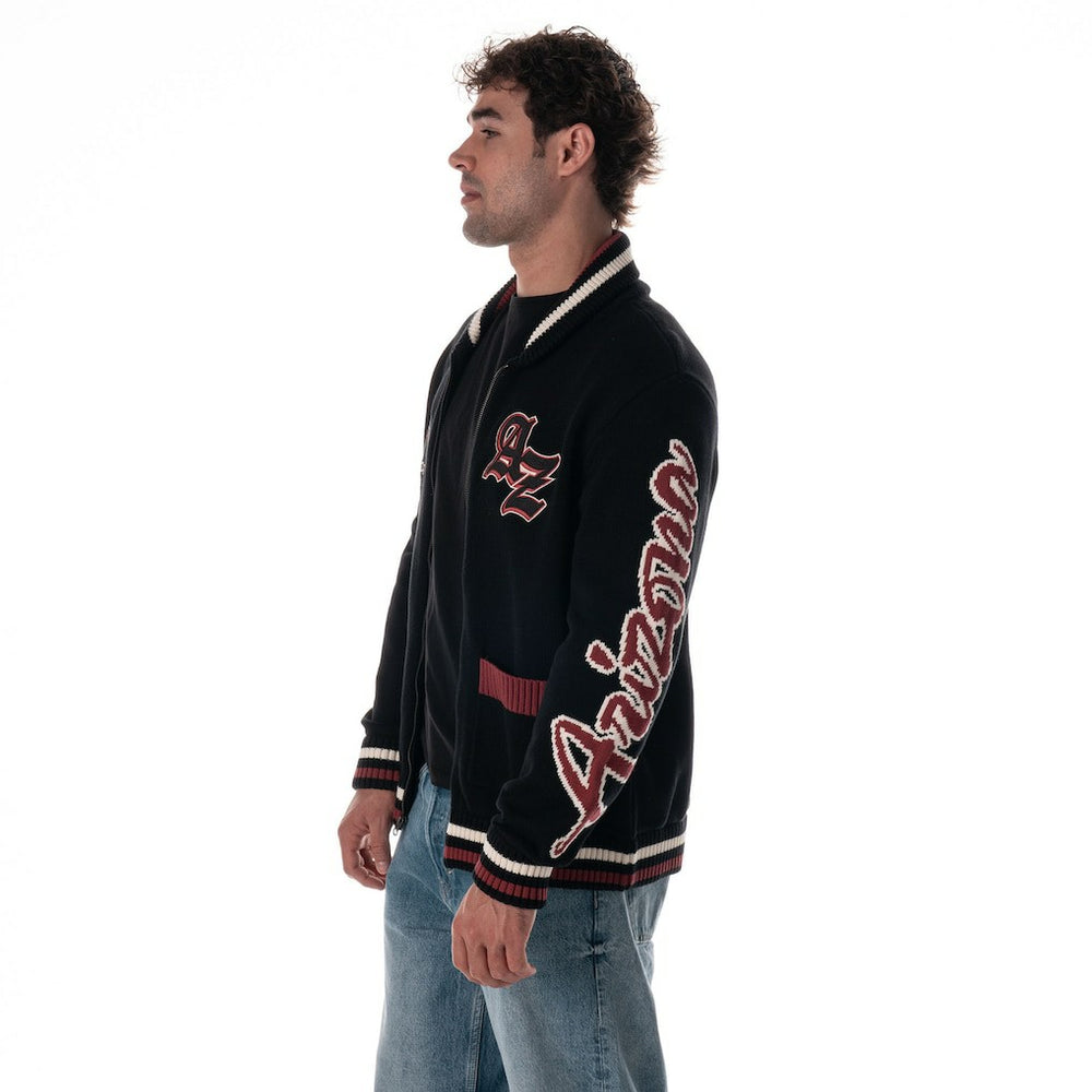 Arizona Cardinals The Wild Collective Unisex Jacquard Full-Zip Sweater Black - NFL