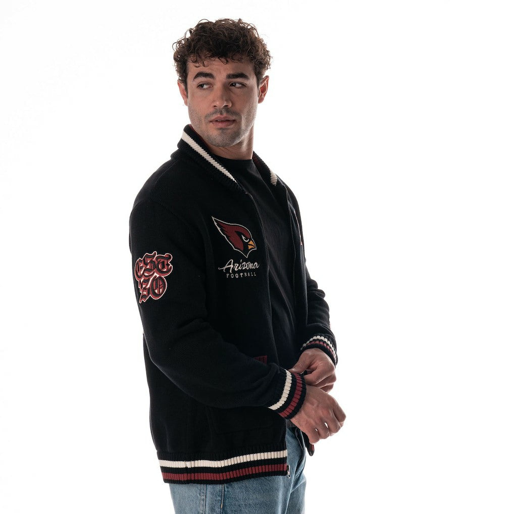 Arizona Cardinals The Wild Collective Unisex Jacquard Full-Zip Sweater Black - NFL
