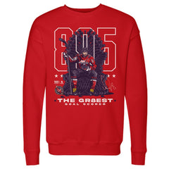 Alexander Ovechkin Washington Capitals 500 Level NHL All-Time Leading Goal Scorer Throne Pullover Sweatshirt Red