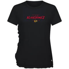 Chicago Blackhawks Levelwear Women's Airflow Scratched T-Shirt Black