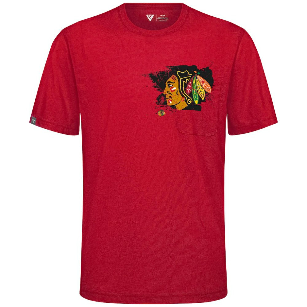 Chicago Blackhawks Levelwear Focal Blasted T-Shirt Red