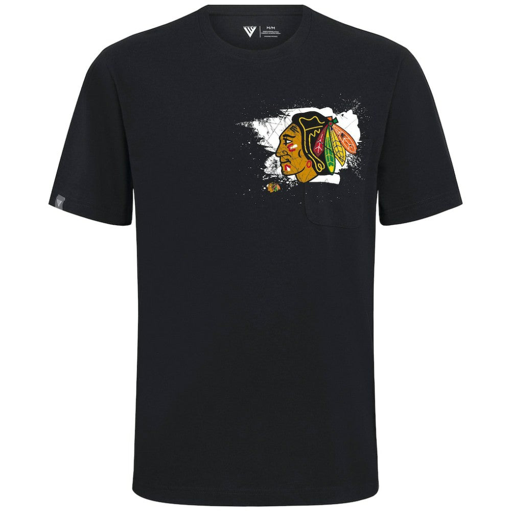 Chicago Blackhawks Levelwear Focal Blasted T-Shirt Black