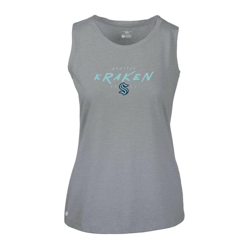 Seattle Kraken Levelwear Women's Macy Scratched Tank Top Gray