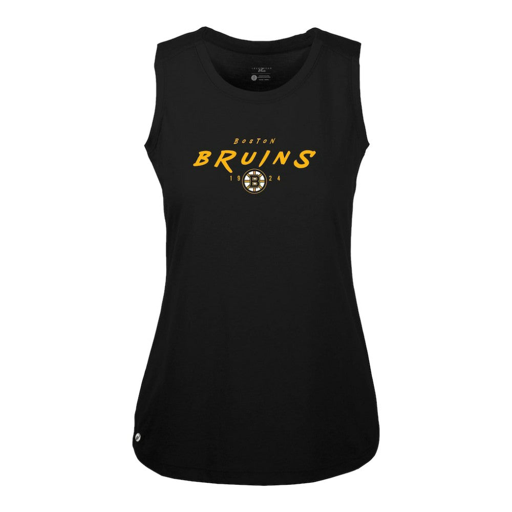 Boston Bruins Levelwear Women's Macy Scratched Tank Top Black