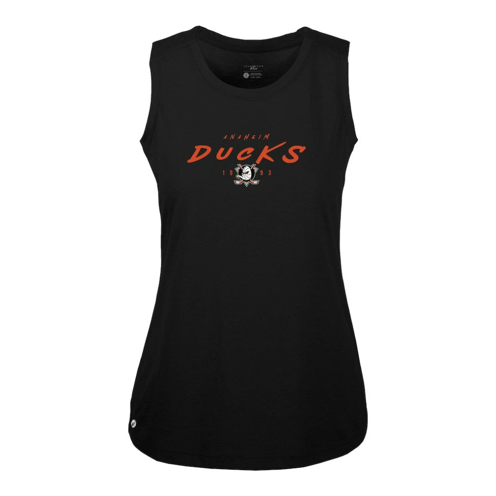 Anaheim Ducks - Levelwear Women's Macy Scratched Tank Top Black
