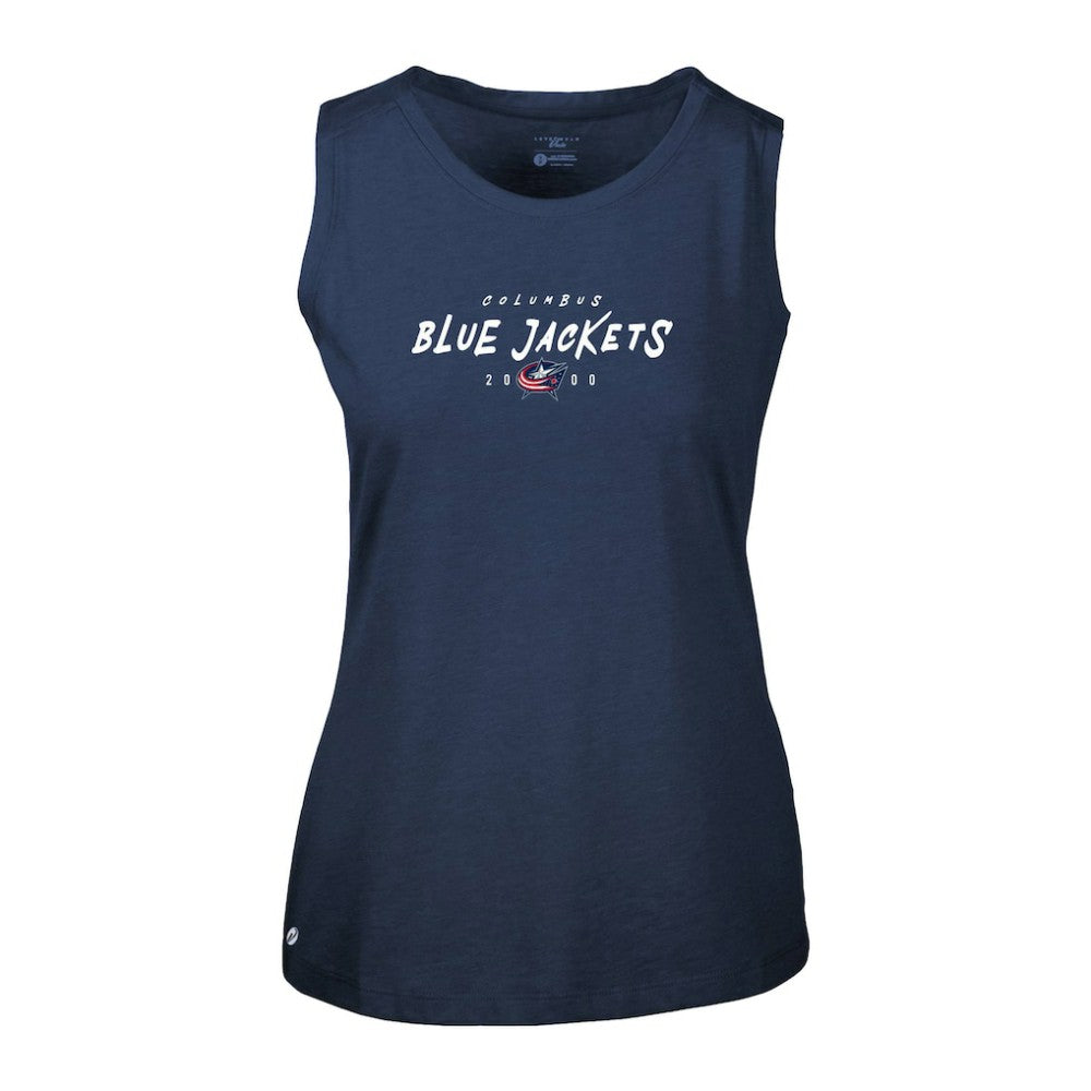 Columbus Blue Jackets - Levelwear Women's Macy Scratched Tank Top Navy