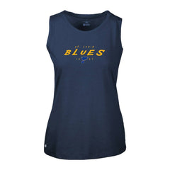 St. Louis Blues - Levelwear Women's Macy Scratched Tank Top Navy