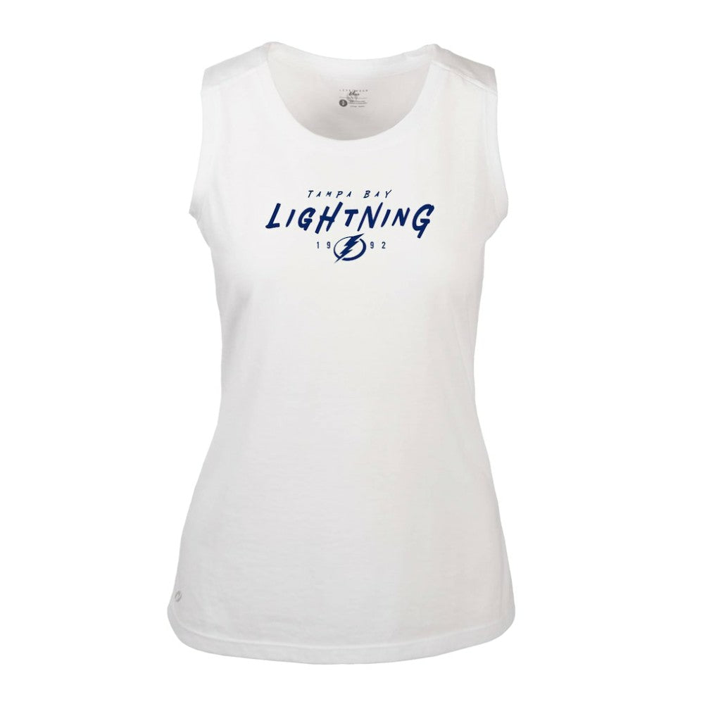 Tampa Bay Lightning - Levelwear Women's Macy Scratched Tank Top White