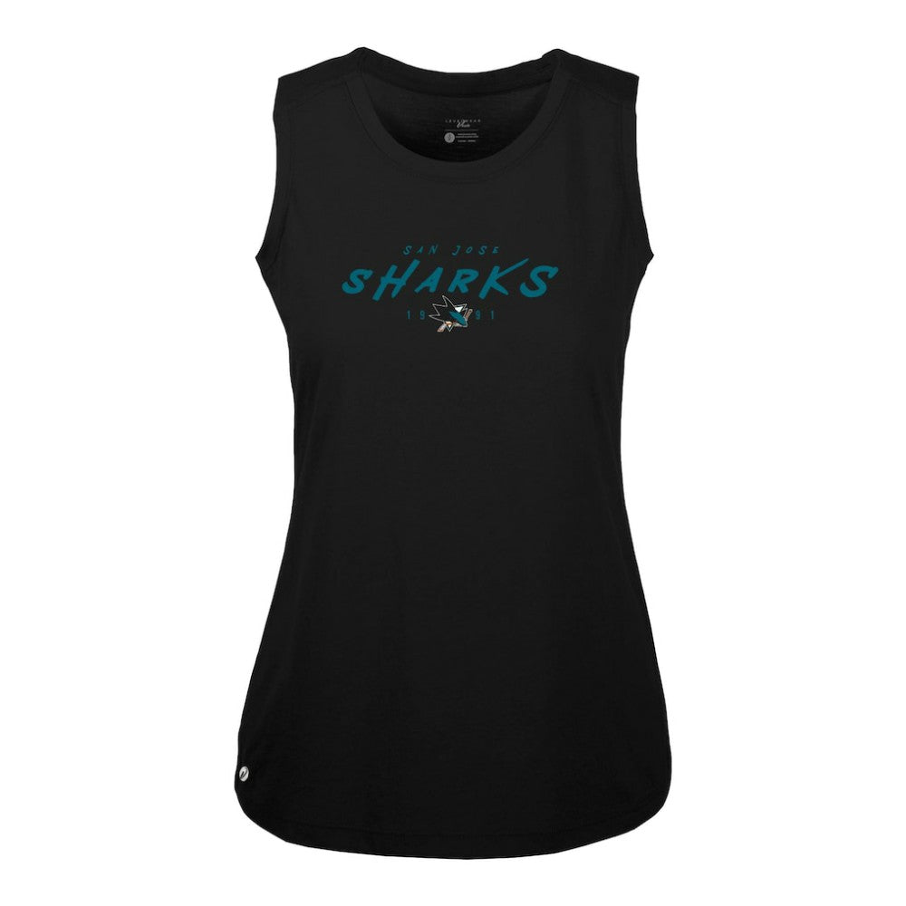 San Jose Sharks - Levelwear Women's Macy Scratched Tank Top Black