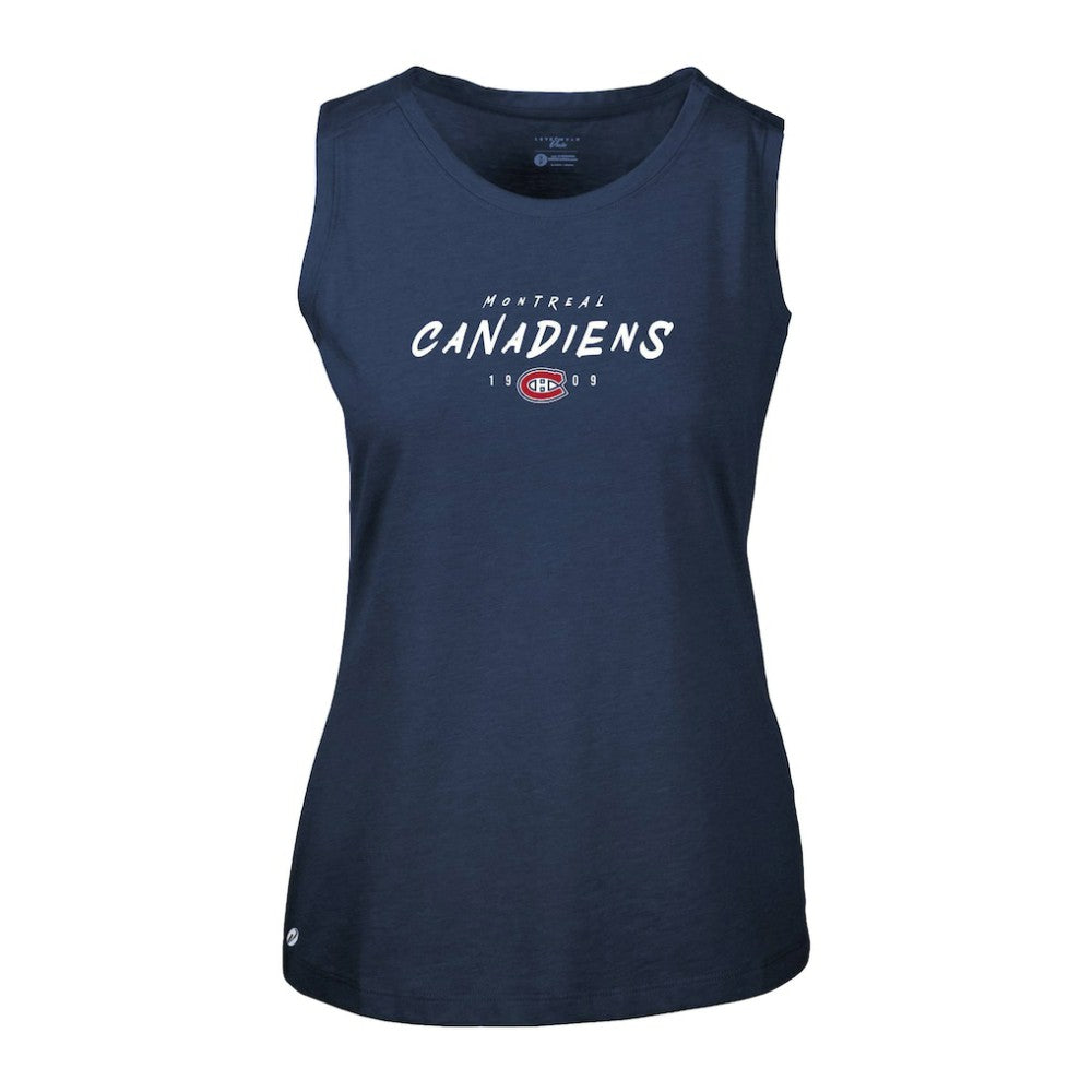 Montreal Canadiens - Levelwear Women's Macy Scratched Tank Top Navy