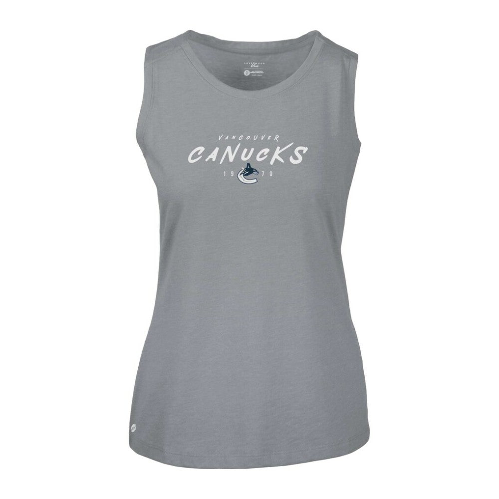 Vancouver Canucks - Levelwear Women's Macy Scratched Tank Top Gray
