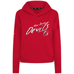 New Jersey Devils - Levelwear Women's Sweet Sizzle Tri-Blend Cropped Pullover Hoodie Red