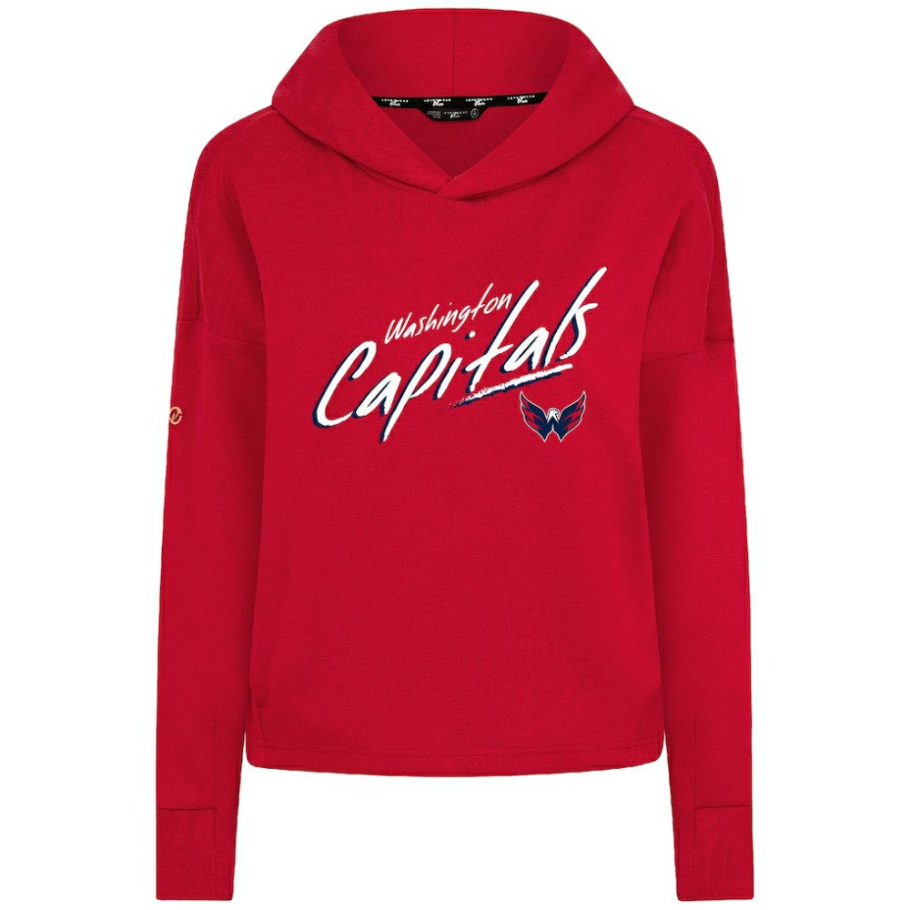 Washington Capitals Levelwear Women's Sweet Sizzle Tri-Blend Cropped Pullover Hoodie Red