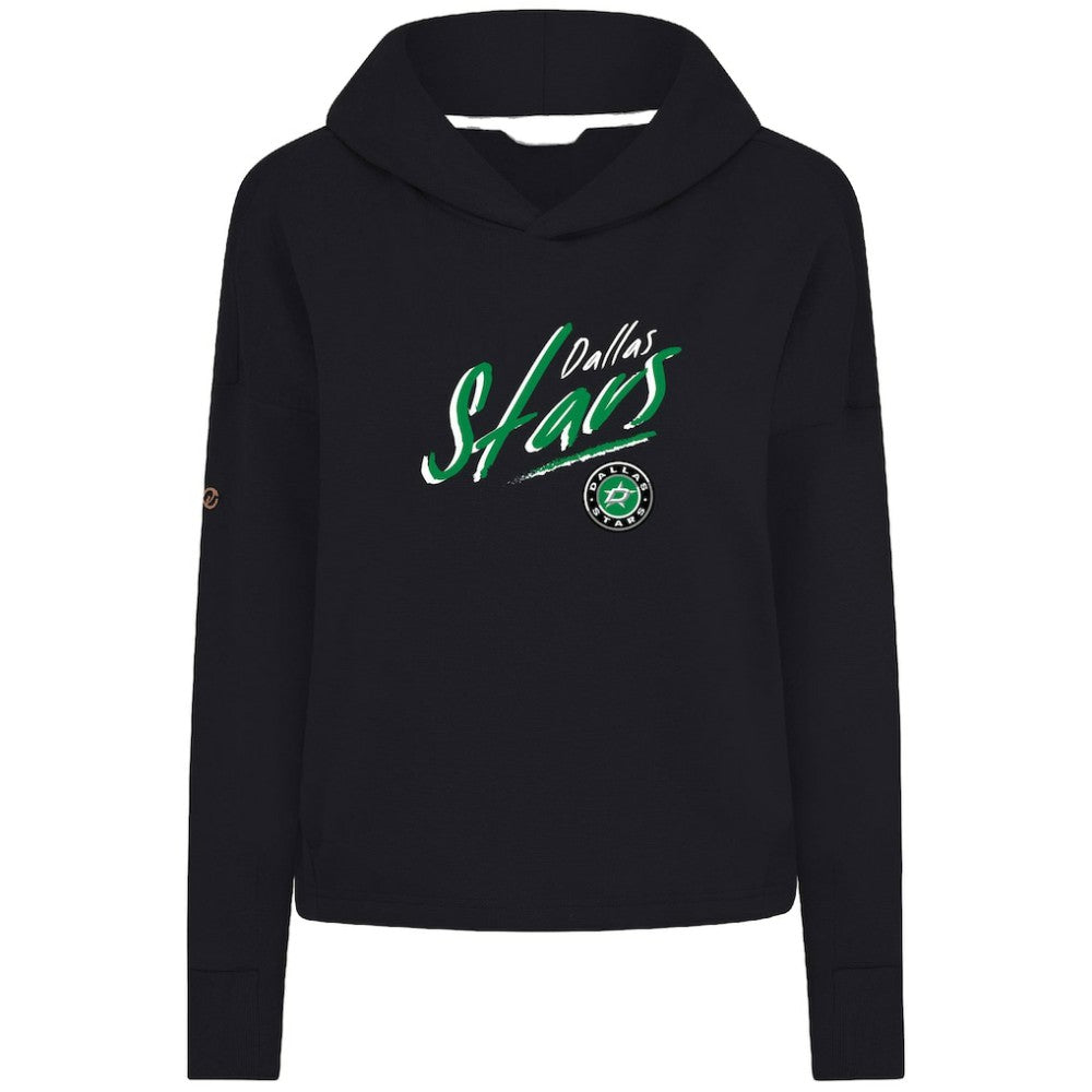 Dallas Stars - Levelwear Women's Sweet Sizzle Tri-Blend Cropped Pullover Hoodie Black
