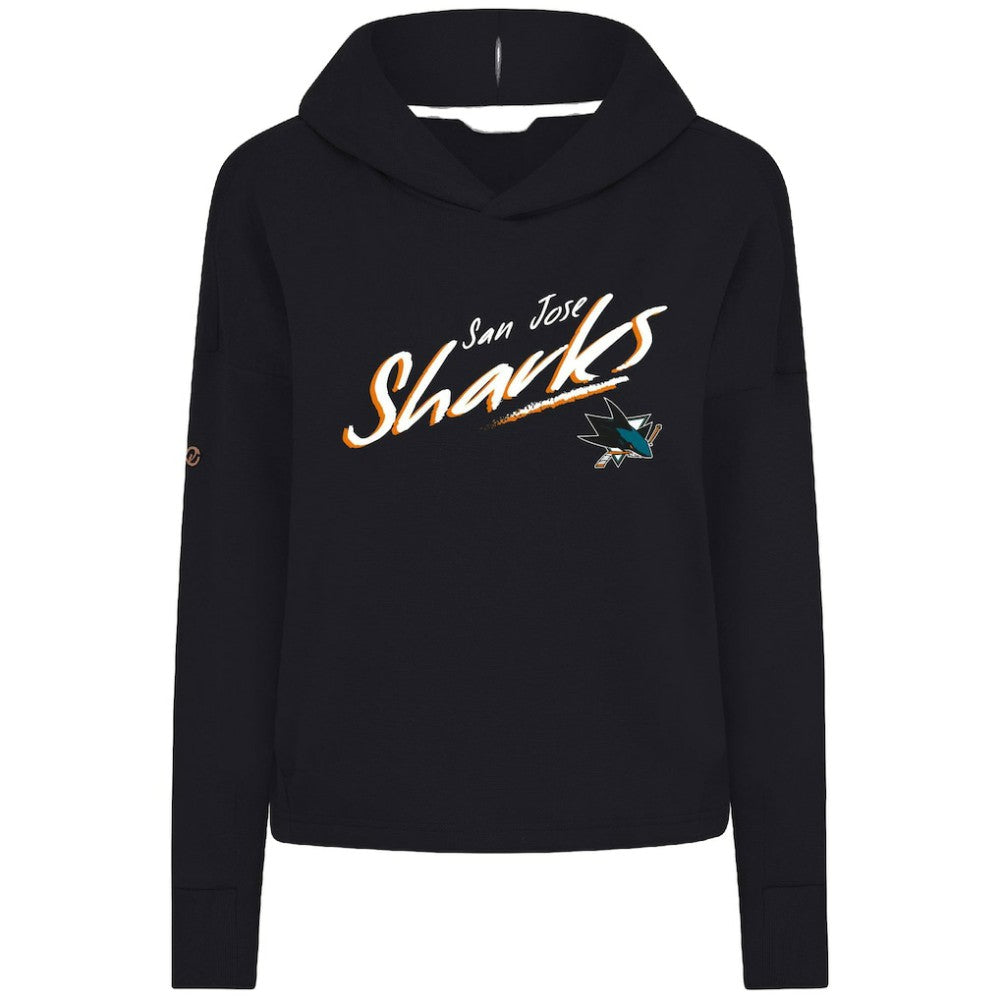San Jose Sharks - Levelwear Women's Sweet Sizzle Tri-Blend Cropped Pullover Hoodie Black