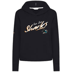 San Jose Sharks - Levelwear Women's Sweet Sizzle Tri-Blend Cropped Pullover Hoodie Black