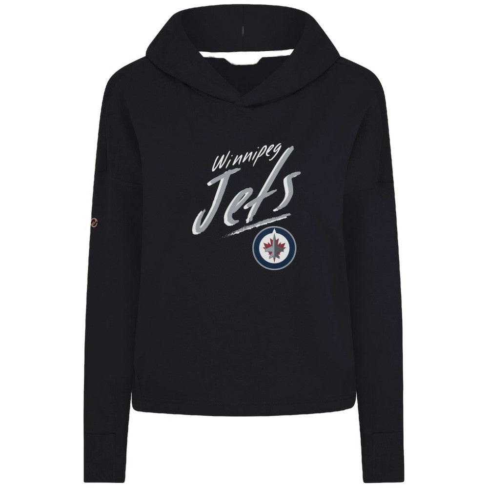 Winnipeg Jets - Levelwear Women's Sweet Sizzle Tri-Blend Cropped Pullover Hoodie Black