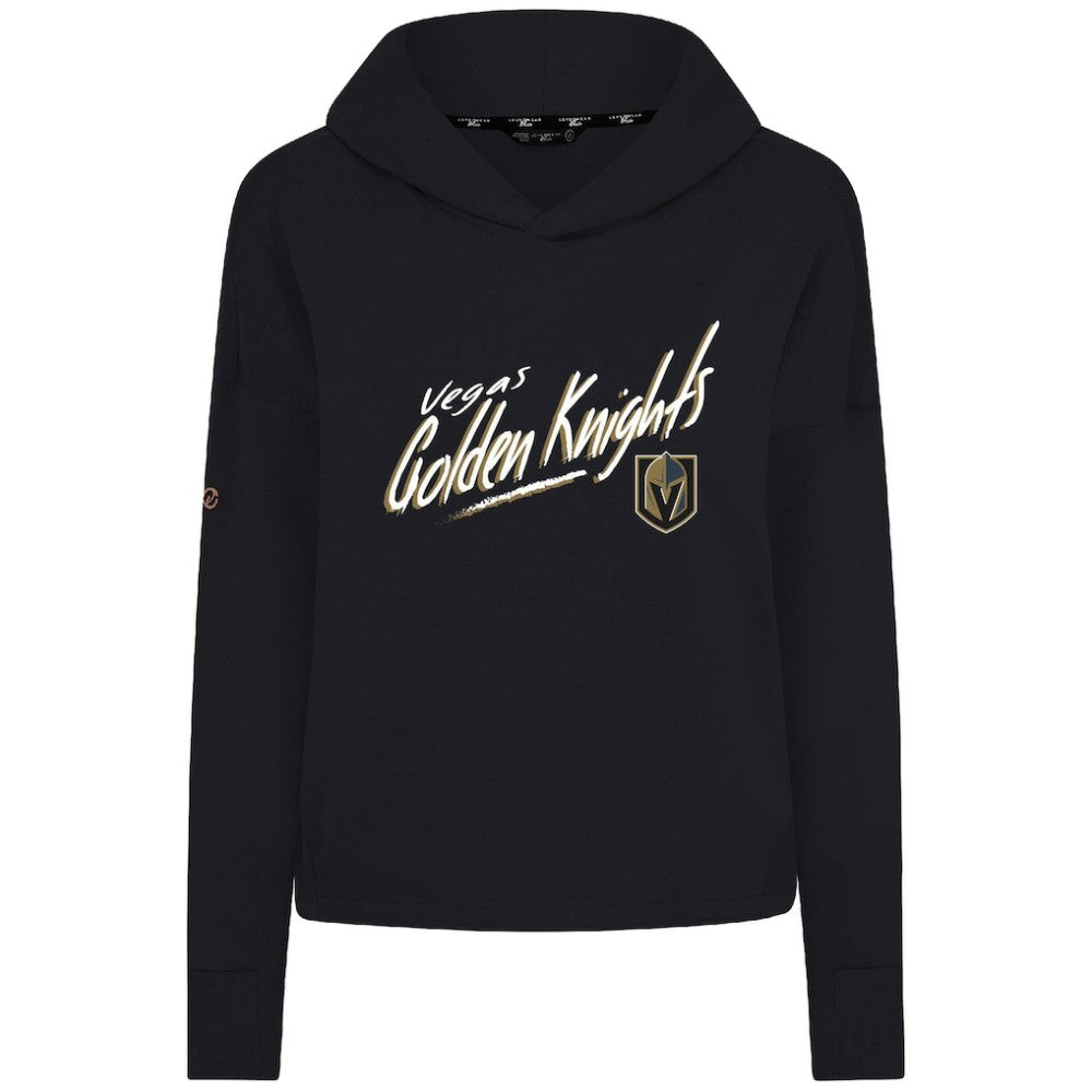 Vegas Golden Knights Levelwear Women's Sweet Sizzle Tri-Blend Cropped Pullover Hoodie Black