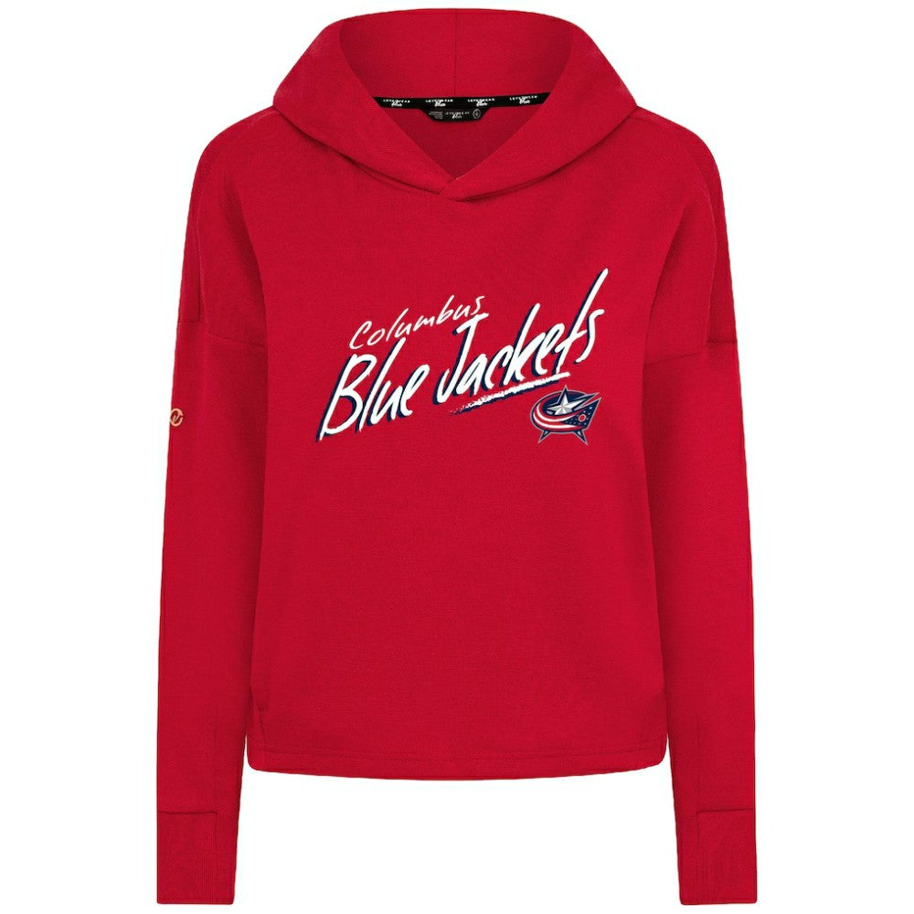 Columbus Blue Jackets - Levelwear Women's Sweet Sizzle Tri-Blend Cropped Pullover Hoodie Red