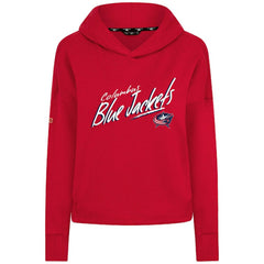 Columbus Blue Jackets - Levelwear Women's Sweet Sizzle Tri-Blend Cropped Pullover Hoodie Red