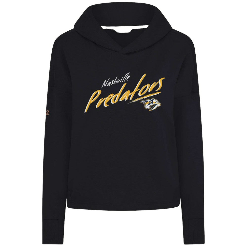 Nashville Predators - Levelwear Women's Sweet Sizzle Tri-Blend Cropped Pullover Hoodie Black