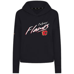 Calgary Flames - Levelwear Women's Sweet Sizzle Tri-Blend Cropped Pullover Hoodie Black