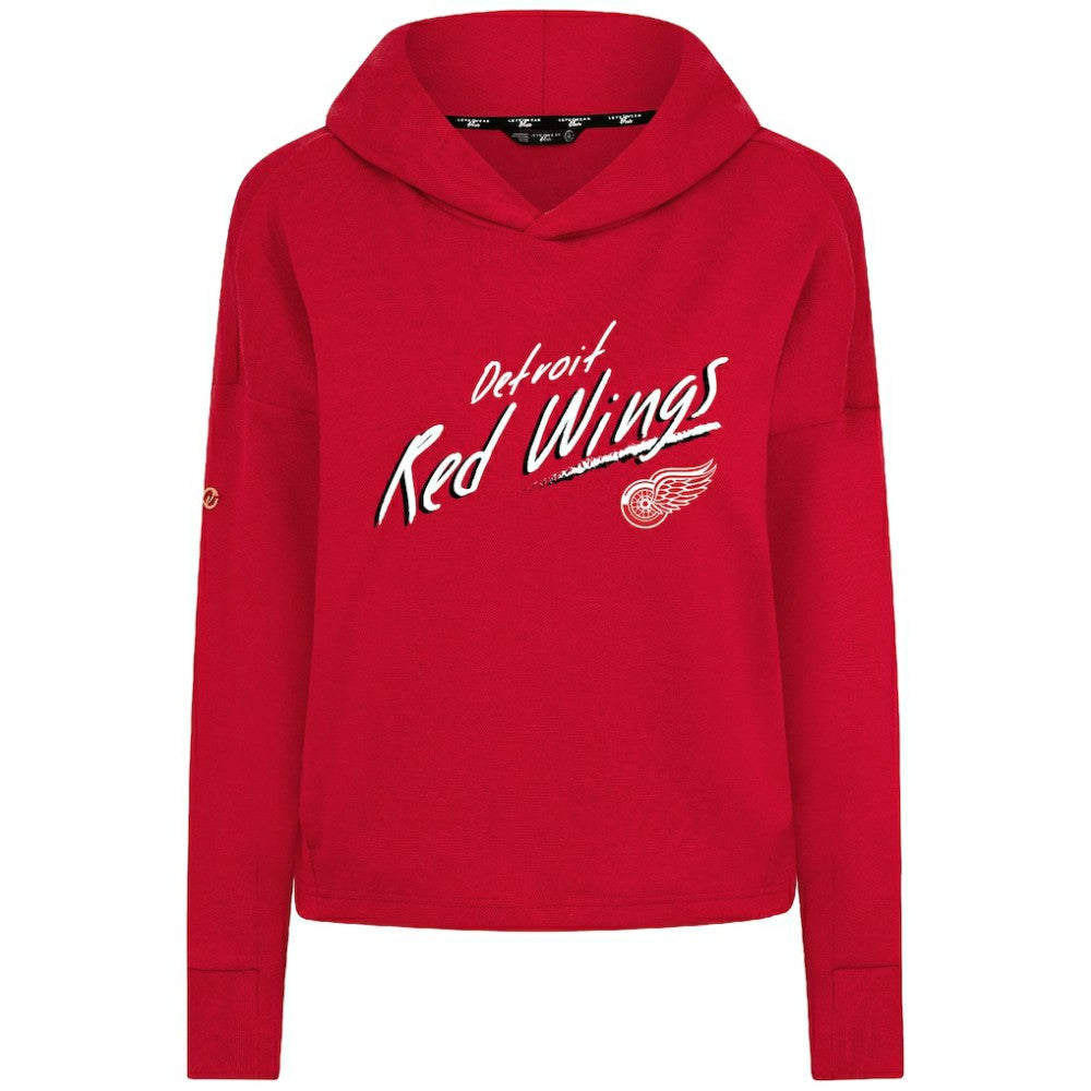 Detroit Red Wings - Levelwear Women's Sweet Sizzle Tri-Blend Cropped Pullover Hoodie Red