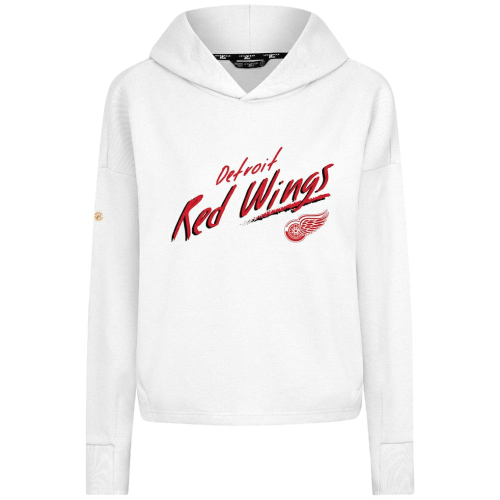 Detroit Red Wings - Levelwear Women's Sweet Sizzle Tri-Blend Cropped Pullover Hoodie White
