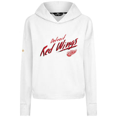 Detroit Red Wings - Levelwear Women's Sweet Sizzle Tri-Blend Cropped Pullover Hoodie White