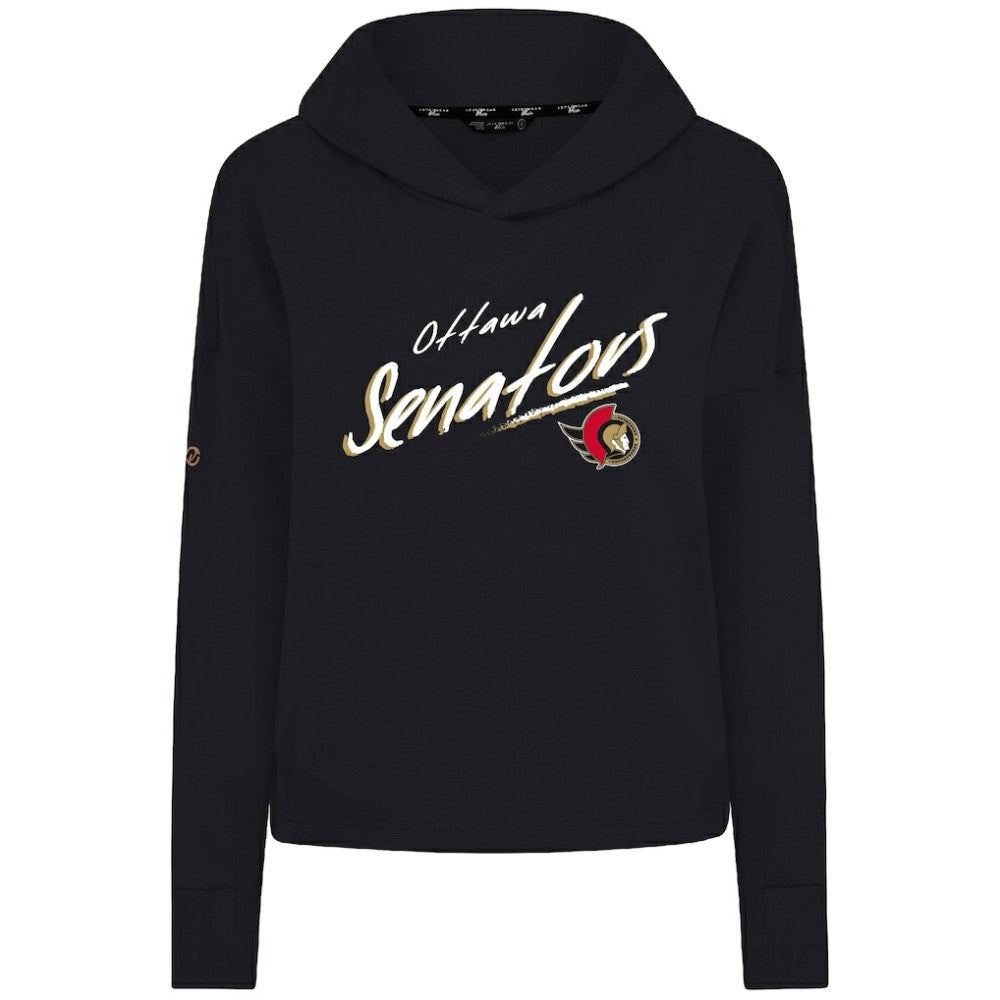 Ottawa Senators - Levelwear Women's Sweet Sizzle Tri-Blend Cropped Pullover Hoodie Black