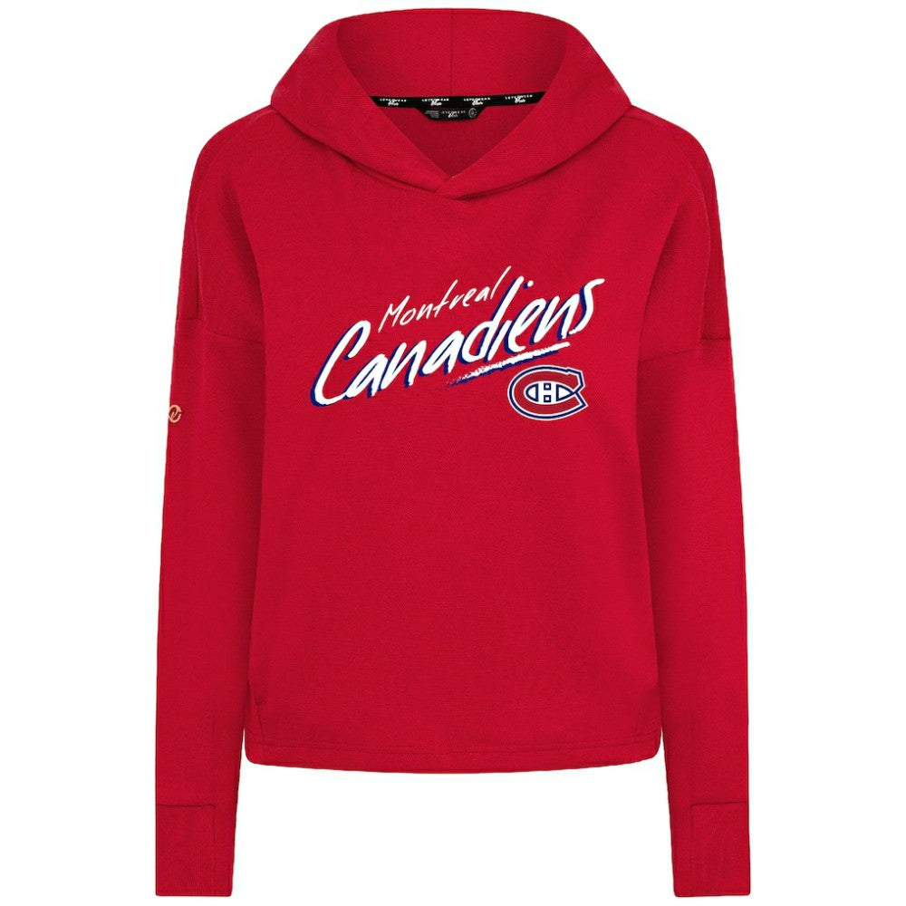Montreal Canadiens - Levelwear Women's Sweet Sizzle Tri-Blend Cropped Pullover Hoodie Red