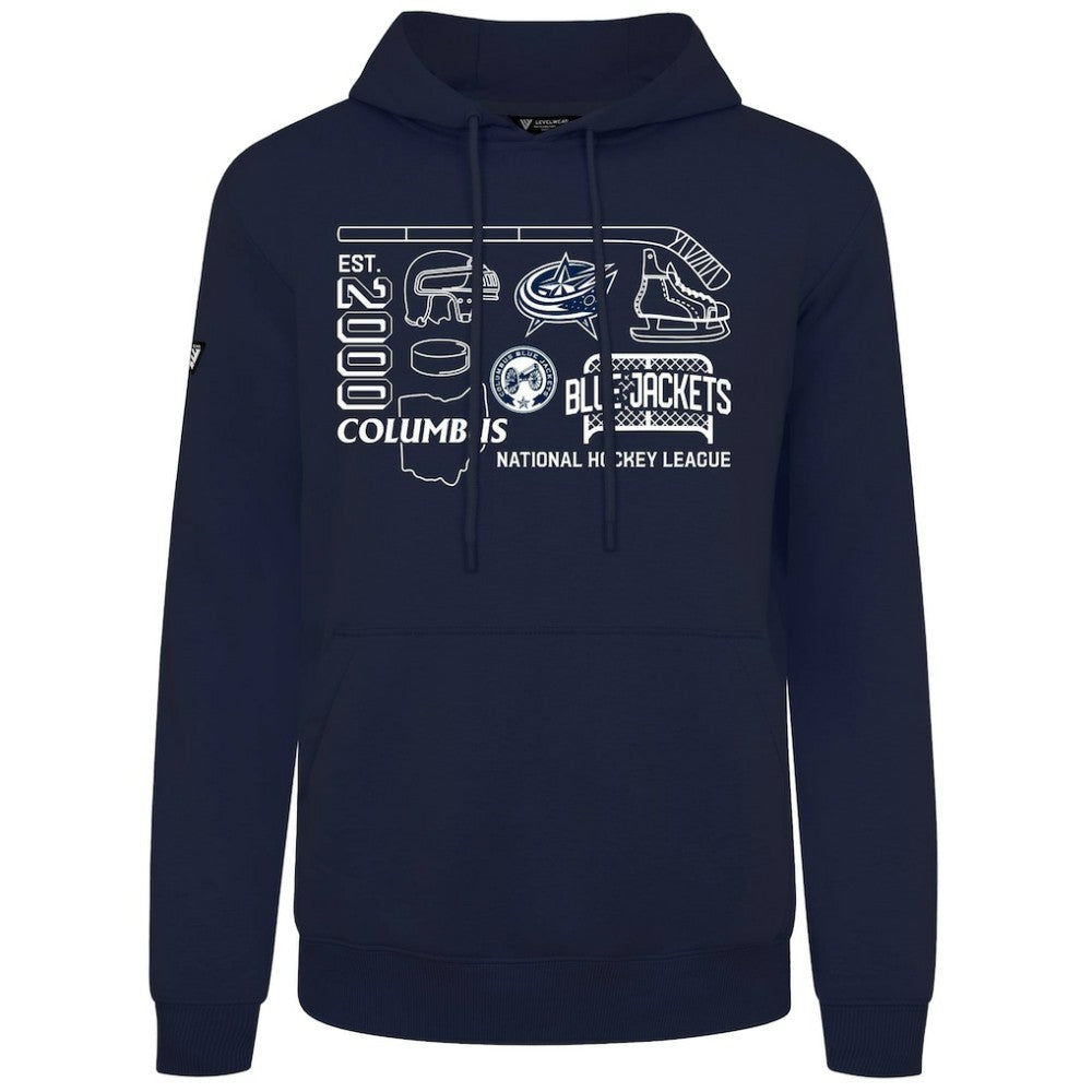 Columbus Blue Jackets - Levelwear Podium Campaign Pullover Hoodie Navy