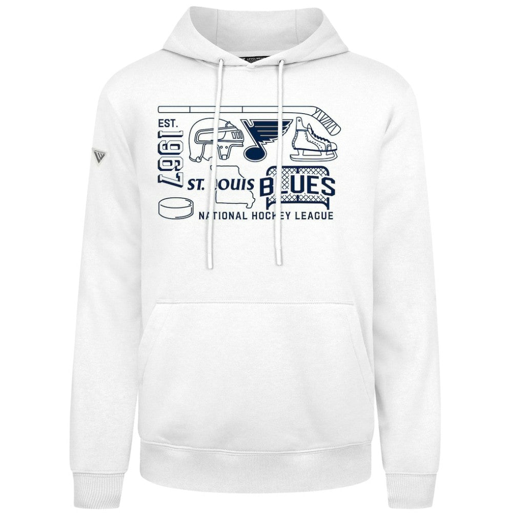 St. Louis Blues - Levelwear Podium Campaign Pullover Hoodie White
