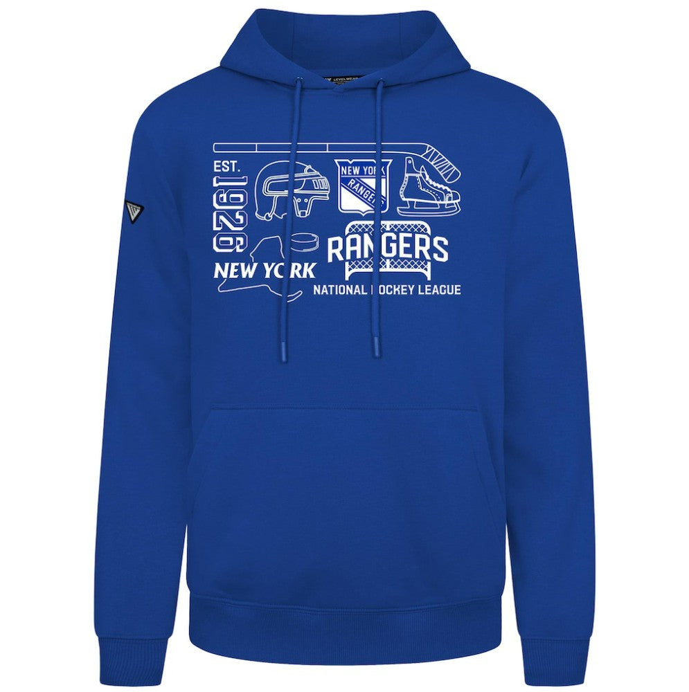 New York Rangers Levelwear Podium Campaign Pullover Hoodie Royal