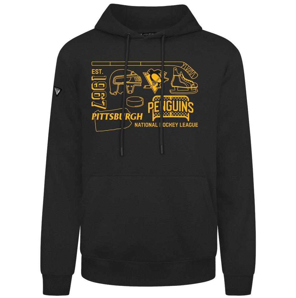 Pittsburgh Penguins Levelwear Podium Campaign Pullover Hoodie Black