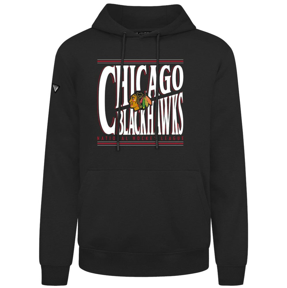 Chicago Blackhawks Levelwear Podium Powerhouse Pullover Hoodie Black