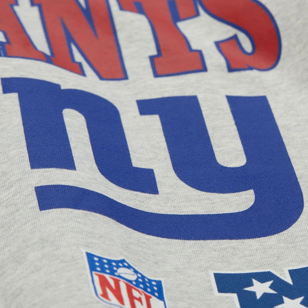 New York Giants All Over Print Vintage Fleece Crewneck Sweatshirt Heather Gray - Mitchell & Ness